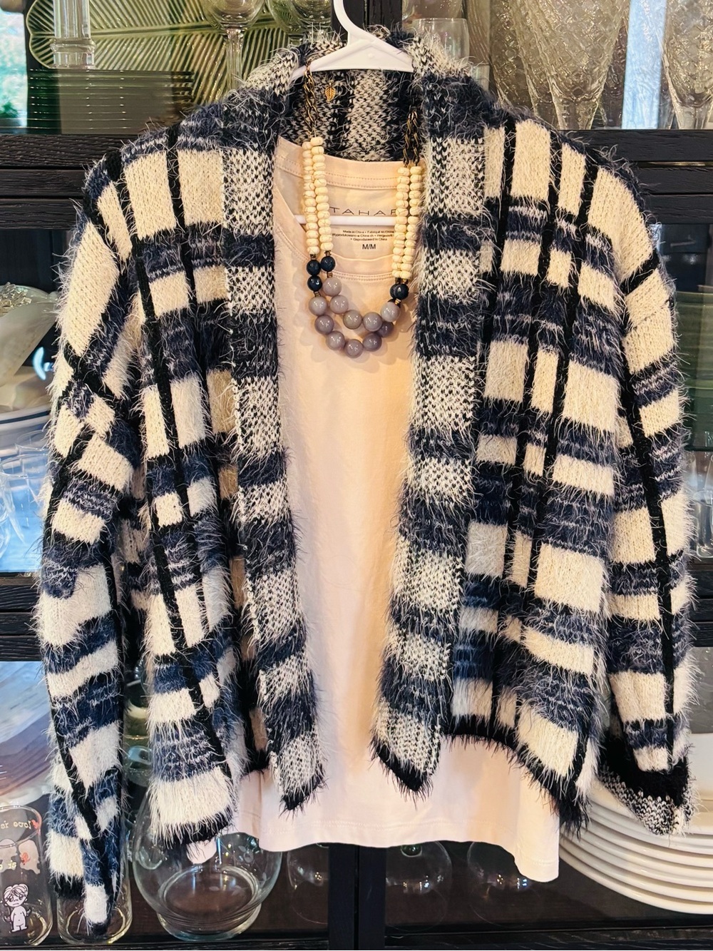 Anthropologie La Fee Verte Plaid Cardigan EUC